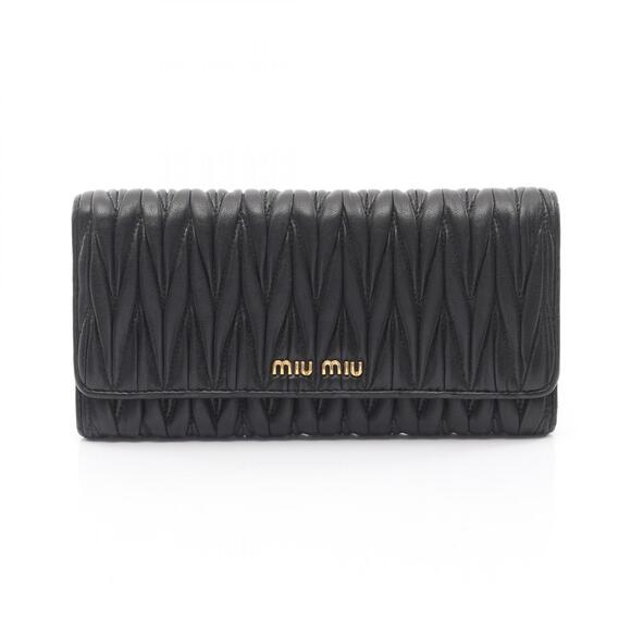 Miu Miu Handbags - Miu Miu Bi fold Long Wallet Leather Black